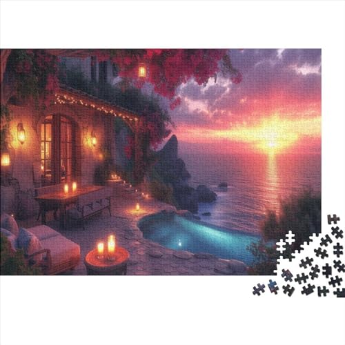 Puzzle 1000pcs (75x50cm) Erwachsene Küstenstadt Hölzern Puzzles Für Erwachsene,Lustige Spielrätsel Für Erwachsene Meerblick Hölzern Puzzles Für Teenager von CTAMM