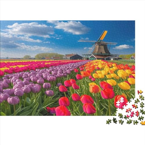 Puzzle 1000pcs (75x50cm) Erwachsene Windmühle Hölzern Puzzles Für Erwachsene,Lustige Spielrätsel Für Erwachsene Naturlandschaft Hölzern Puzzles Für Teenager von CTAMM