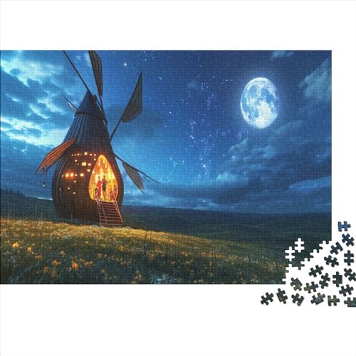 Puzzle 1000pcs (75x50cm) Erwachsene Windmühle Hölzern Puzzles Für Erwachsene,Lustige Spielrätsel Für Erwachsene Naturlandschaft Hölzern Puzzles Für Teenager von CTAMM