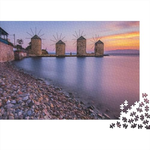 Puzzle 1000pcs (75x50cm) Erwachsene Windmühle Puzzles Für Erwachsene Klassische Puzzles Erwachsene Naturlandschaft Puzzles Erwachsene 1000pcs (75x50cm) von CTAMM