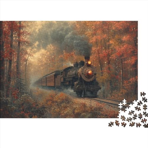 Puzzle 1000pcs (75x50cm) Erwachsene Zug Hölzern Puzzles Für Erwachsene,Lustige Spielrätsel Für Erwachsene Reiselandschaft Hölzern Puzzles Für Teenager von CTAMM