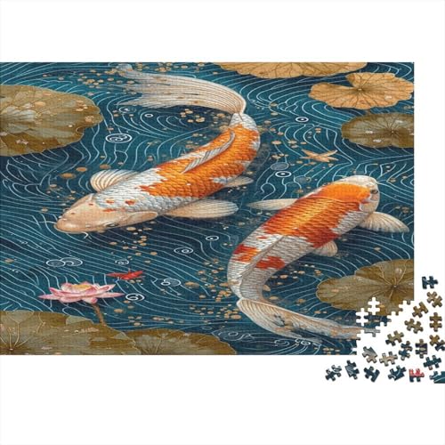 Puzzle Koi,1000pcs (75x50cm) Puzzle Für Erwachsene Ab 14 Jahren Fische Puzzle Home Dekoration Puzzle von CTAMM