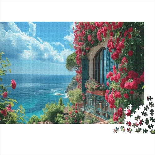 Puzzle Küstenstadt,1000pcs (75x50cm) Meerblick Puzzle Für Erwachsene DIY Puzzle von CTAMM