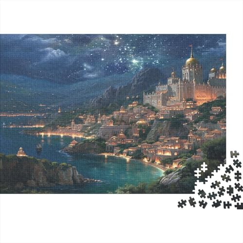 Puzzle Küstenstadt,1000pcs (75x50cm) Meerblick Puzzle Für Erwachsene DIY Puzzle von CTAMM