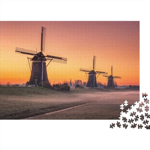 Puzzle Windmühle,1000pcs (75x50cm) Naturlandschaft Puzzle Für Erwachsene DIY Puzzle von CTAMM