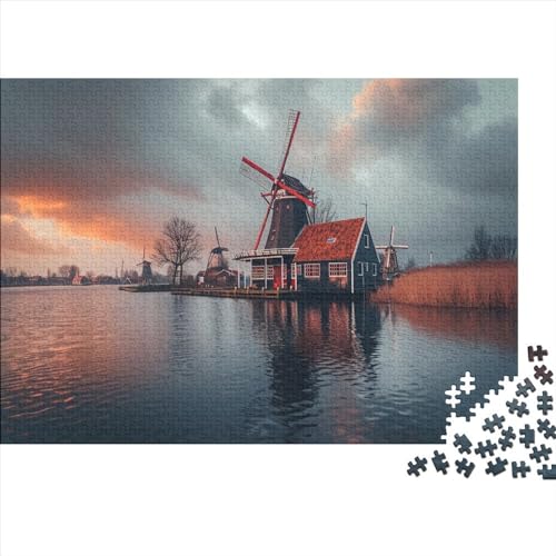 Puzzles Für Erwachsene 1000pcs (75x50cm),Windmühle Tolle Rätsel Für Erwachsene Naturlandschaft Lustige Rätsel Für Männer Und Frauen von CTAMM