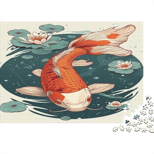 Puzzles Für Erwachsene 1000pcs (75x50cm) Koi Puzzles Für Erwachsene Anspruchsvolles Spiel Fische Heimdekorationspuzzle von CTAMM