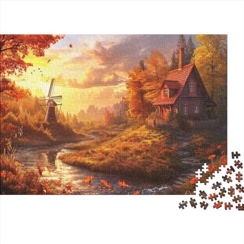 Puzzles Für Erwachsene 1000pcs (75x50cm) Windmühle Puzzles Für Erwachsene Anspruchsvolles Spiel Naturlandschaft Heimdekorationspuzzle von CTAMM