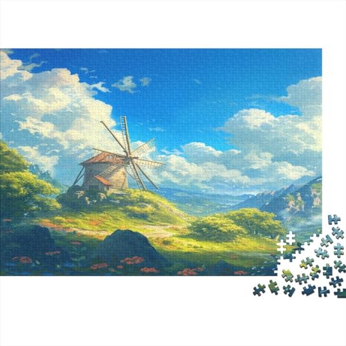 Puzzles Für Erwachsene Ab 1000pcs (75x50cm),Windmühle Familienspiele Zum Lernen Naturlandschaft Puzzles Für Erwachsener Und Teenager von CTAMM