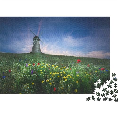 Puzzles Für Erwachsene Ab 1000pcs (75x50cm),Windmühle Familienspiele Zum Lernen Naturlandschaft Puzzles Für Erwachsener Und Teenager von CTAMM