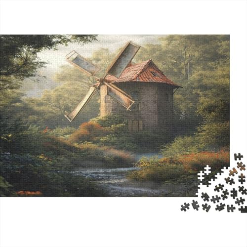 Windmühle 1000pcs (75x50cm) Puzzle Für Erwachsene Naturlandschaft Geschicklichkeitsspiel-Rätsel von CTAMM