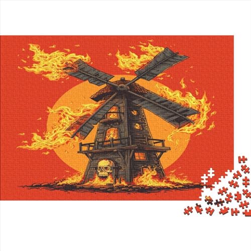 Windmühle Puzzle 1000pcs (75x50cm),Puzzle Für Erwachsene,Impossible Puzzle,Geschicklichkeitsspiel Für Die Ganze Familie,Puzzle Farbenfrohes,Puzzle Mit Naturlandschaft von CTAMM