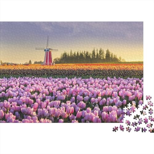 Windmühle Puzzle 1000pcs (75x50cm) Erwachsene Naturlandschaft Puzzle Erwachsene Geschicklichkeitsspiel Für Die Ganze Familie von CTAMM