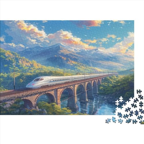 Zug 1000pcs (75x50cm) Puzzle Für Erwachsene Reiselandschaft Geschicklichkeitsspiel-Rätsel von CTAMM