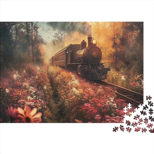 Zug 1000pcs (75x50cm) Puzzle Für Erwachsene Reiselandschaft Rätsel,Schwieriges Rätsel,DIY Geschicklichkeitsspiele Für Die Ganze Familie von CTAMM