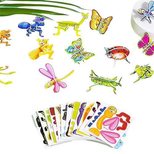 3D-Cartoon-Puzzles für Kinder im Alter von 4–8 Jahren, pädagogisches 3D-Cartoon-Puzzle, 2024, 3D-Cartoon-Puzzle, 3D-Cartoon-Puzzles für Kinder 3, 4, 5, 6, 7, 8 (Insekten) von CTDWNT