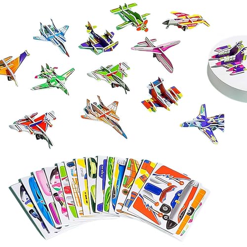 3D-Cartoon-Puzzles für Kinder im Alter von 4–8 Jahren, pädagogisches 3D-Cartoon-Puzzle, 2024, 3D-Cartoon-Puzzle, 3D-Cartoon-Puzzles für Kinder im Alter von 3 4 5 6 7 8 (Flugzeug) von CTDWNT