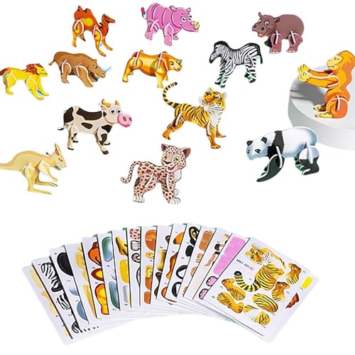 3D-Cartoon-Puzzles für Kinder im Alter von 4–8 Jahren, pädagogisches 3D-Cartoon-Puzzle, 2024, 3D-Cartoon-Puzzle, 3D-Cartoon-Puzzles für Kinder von 3, 4, 5, 6, 7, 8 (Tier) von CTDWNT