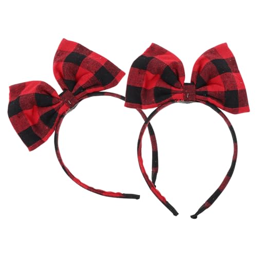 CTIRCHIU 2 Stück Haarreif Rote Stoff Bowknot Stirnbänder mit Karomuster Kreative Haarschmuck Accessoires für Mädchen Vielseitig Verwendbar für Party und Familienfeier CTIRCHIU 2 Stück Haarreif Rote Stoff Bowknot Stirnbänder mit Karomuster Kreative Haarschmuck Accessoires für Mädchen Vielseitig Verwendbar für Party und Familienfeier von CTIRCHIU