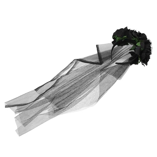 CTIRCHIU Halloween Netzschleier Kopfbedeckung Halloween Blumenkopfbedeckung Accessoire Gothic Blumenstirnband Blumenschleier Kopfschmuck Netzschleier Stirnband Cosplay CTIRCHIU Halloween Netzschleier Kopfbedeckung Halloween Blumenkopfbedeckung Accessoire Gothic Blumenstirnband Blumenschleier Kopfschmuck Netzschleier Stirnband Cosplay von CTIRCHIU