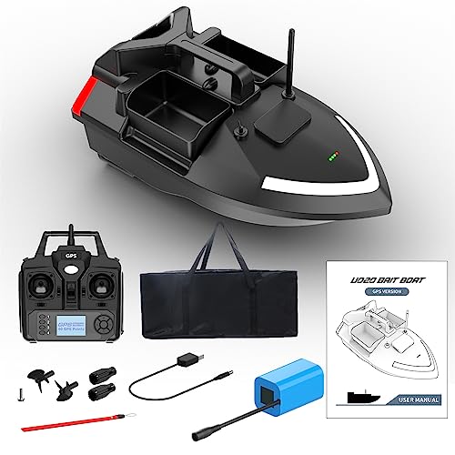 CTLNEON GPS-Angelköderboot, ferngesteuertes kabelloses Köderboot, Doppelmotor, 2 kg, automatische Futterrückführung, Fernbedienung, 500 m Entfernung, Angelnestboot (5200 mAh) von CTLNEON