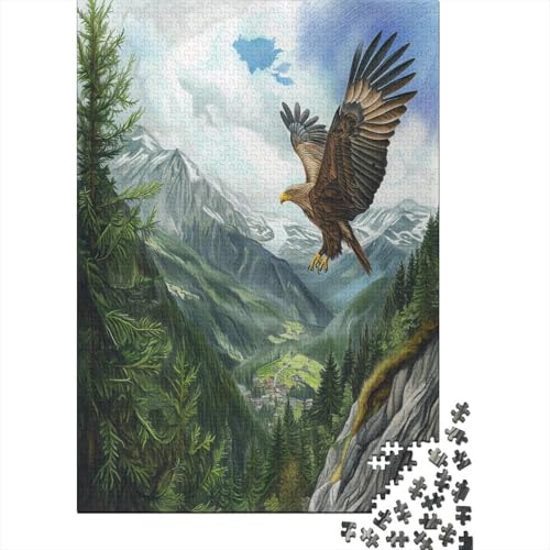 Adler 1000 Stück Puzzles Für Erwachsene Teenager Stress Abbauen Familien-Puzzlespiel Mit Poster in 1000-teiliges Puzzle Kinder Lernspiel Spielzeug Geschenk Puzzel 1000pcs (75x50cm) von CTNEBUIIO