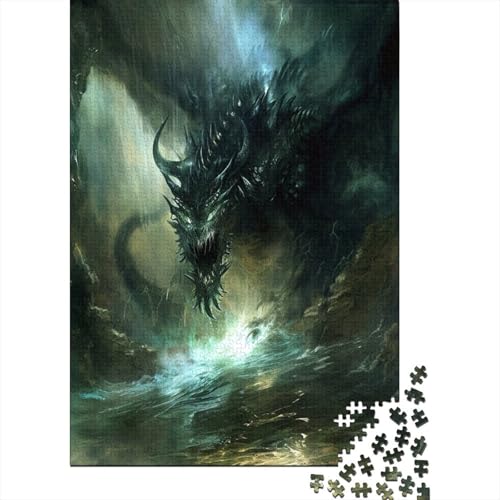 Böser Drache Puzzle 1000 Teile,Puzzlespiel Für Erwachsene,Impossible Puzzle,Puzzle GesKükenlichkeitsspiel Für Die Ganze Familie, Geschenke Für Männer/Frauen Erwachsenen Puzzel 1000pcs (75x50cm) von CTNEBUIIO