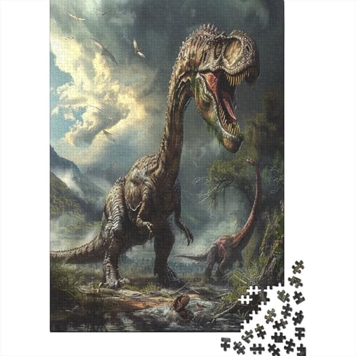 Dinosaurier 1000 Stück Puzzles Für Erwachsene Teenager Stress Abbauen Familien-Puzzlespiel 1000-teiliges Puzzle Kinder Lernspiel Spielzeug Geschenk Puzzel 1000pcs (75x50cm) von CTNEBUIIO