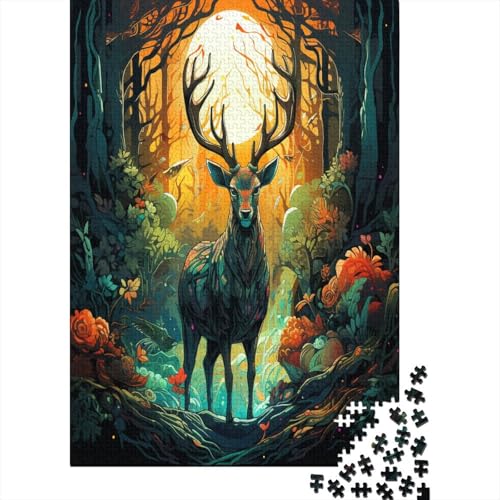 Elch Puzzle 1000 Teile,Puzzle Für Erwachsene, Impossible Puzzle, GesKükenlichkeitsspiel Für Die Ganze Familie,Puzzle Legespiel- Erwachsenenpuzzle Puzzel 1000pcs (75x50cm) von CTNEBUIIO