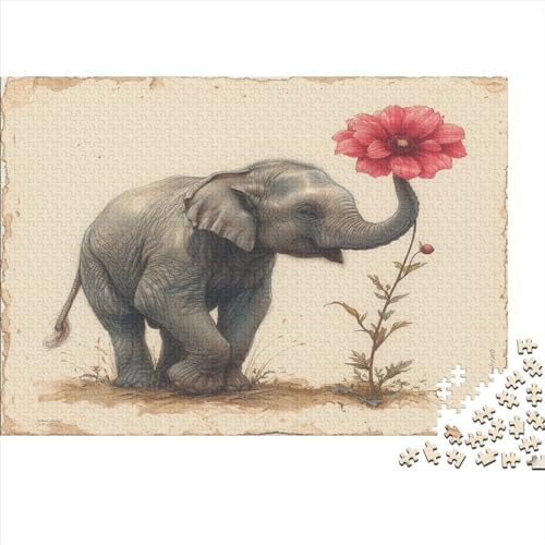 Elefant Puzzle 1000 Teile Puzzle Für Erwachsene Und Kinder Ab 14 Jahren Puzzel 1000pcs (75x50cm) von CTNEBUIIO