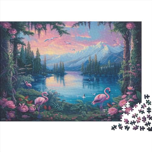 Flamingo Puzzlespiel 1000 Teile Puzzle Für Erwachsene Und Kinder Ab 14 Jahren, Puzzle Erwachsenen Puzzlespi Puzzel 1000pcs (75x50cm) von CTNEBUIIO