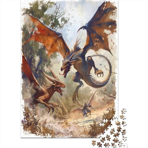 Flamme Pterosaurierier.kgm Puzzlespiel 1000 Teile Puzzle Für Erwachsene Und Kinder Ab 14 Jahren, Puzzle-Motiv Erwachsenen Puzzlespiel Puzzel 1000pcs (75x50cm) von CTNEBUIIO