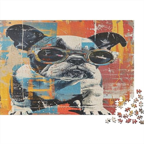 Französische Bulldogge 1000 Teile,Impossible Puzzle,Geschicklichkeitsspiel Für Die Ganze Familie, Erwachsenen Puzzlespiel Puzzel 1000pcs (75x50cm) von CTNEBUIIO