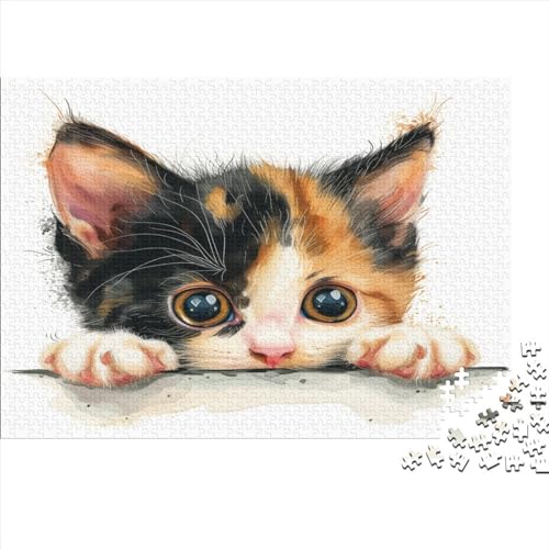 Painted Kat Puzzle 1000 Teile,Puzzle Für Erwachsene, Impossible Puzzle, GesKükenlichkeitsspiel Für Die Ganze Familie,Puzzle Legespiel- Erwachsenenpuzzle Puzzel 1000pcs (75x50cm) von CTNEBUIIO