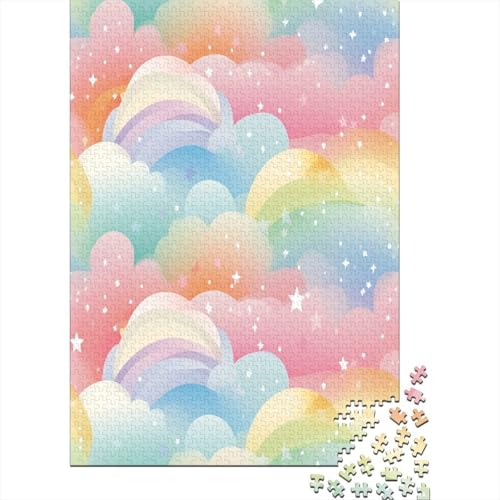 Regenbogen 1000 Stück Puzzles Für Erwachsene Teenager Stress Abbauen Familien-Puzzlespiel 1000-teiliges Puzzle Kinder Lernspiel Spielzeug Geschenk Puzzel 1000pcs (75x50cm) von CTNEBUIIO