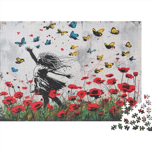 Schmetterling Puzzle 1000 Teile Puzzles Für Erwachsene Lernspiel Herausforderungsspielzeug 1000-teilige Puzzlespiel Für Erwachsene Kinder Puzzel 1000pcs (75x50cm) von CTNEBUIIO