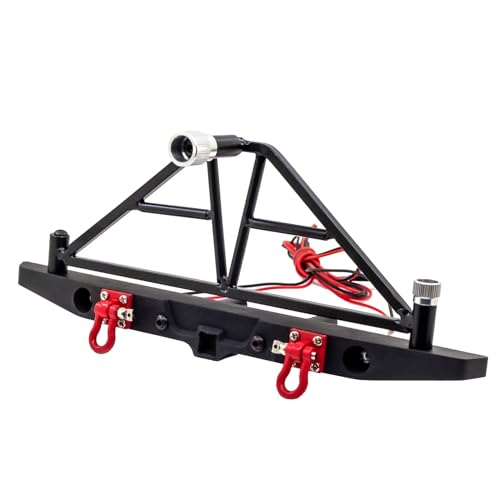 Teile aufrüsten Kompatibel Mit Axial Für Traxxas Für TRX4 TRX-4 SCX10 SCX10 II Iii 90046 90047 Metall-Vorder-Heck-Stoßstange Mit Autolicht Für 1/10 RC Crawler (Color : Rear) von CTVACK