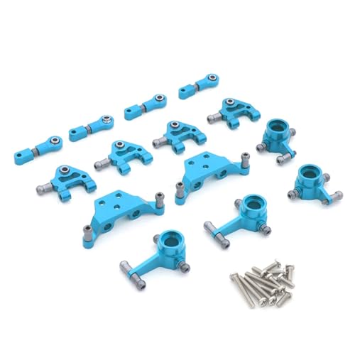 Teile aufrüsten Kompatibel Mit Wltoys P929 P939 K979 K989 K999 K969 Metall-Stoßdämpfer CVD-Lenkschale Schwingarm Komplettset 1/28 RC Car Upgraded Parts (Color : Blue, Size : 1) von CTVACK