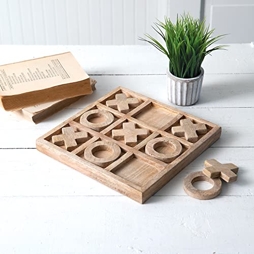 CTW Home Collection Holz-Brettspiel Tic Tac Toe, 25,4 cm Durchmesser von CTW Home Collection