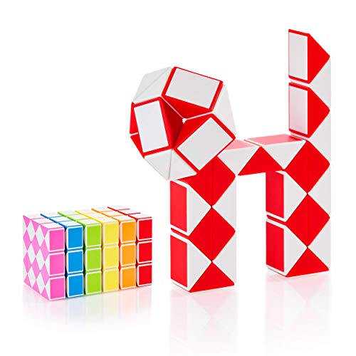 CUBIDI® Original Magic Snake - 36 Blöcke Rot | Knobelspiele für Kinder und Erwachsene | Ideal als Mitgebsel Kindergeburtstag, Kindergeburtstag Gastgeschenke oder kleine Geschenke für Kinder von CUBIDI