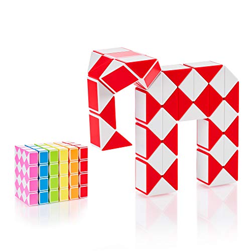 CUBIDI® Original Magic Snake - 48 Blöcke Rot | Knobelspiele für Kinder und Erwachsene | Ideal als Mitgebsel Kindergeburtstag, Kindergeburtstag Gastgeschenke oder kleine Geschenke für Kinder von CUBIDI