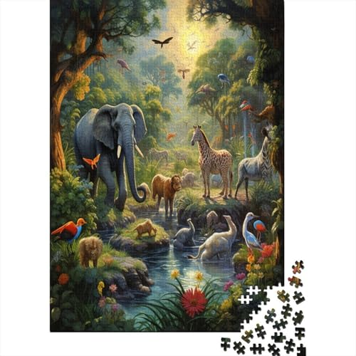 Dschungeltiere 1000 Stück Puzzles Für Erwachsene Teenager Stress Abbauen Familien-Puzzlespiel Mit Poster in 1000-teiliges Puzzle Kinder Lernspiel Spielzeug Geschenk Puzzel 1000pcs (75x50cm) von CUBSKRIRB