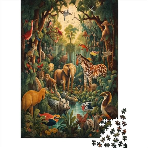 Dschungeltiere 1000 Teile,Impossible Puzzle,GesKükenlichkeitsspiel Für Die Ganze Familie, Erwachsenen Puzzlespiel Puzzel 1000pcs (75x50cm) von CUBSKRIRB