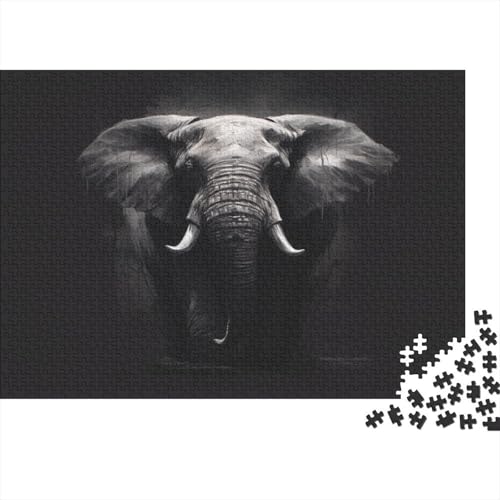 Elefant Puzzle 1000 Teile,für Erwachsene, Impossible Puzzle,farbenfrohes Legespiel,GesKükenlichkeitsspiel Für Die Ganze Familie,Erwachsenenpuzzle Puzzel 1000pcs (75x50cm) von CUBSKRIRB