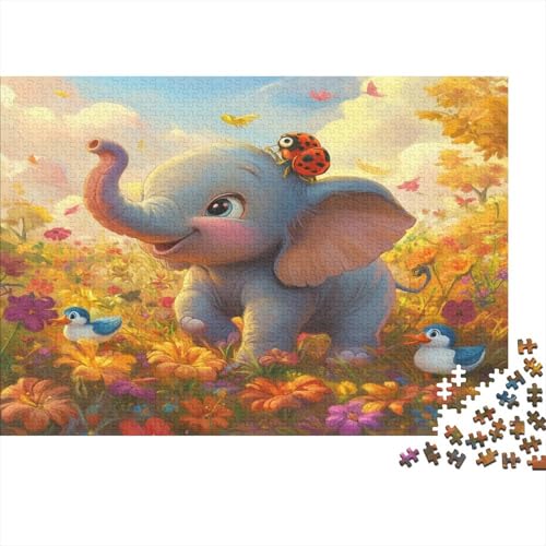 Elefant Puzzle 1000 Teile Puzzle Für Erwachsene Und Kinder Ab 14 Jahren Puzzel 1000pcs (75x50cm) von CUBSKRIRB