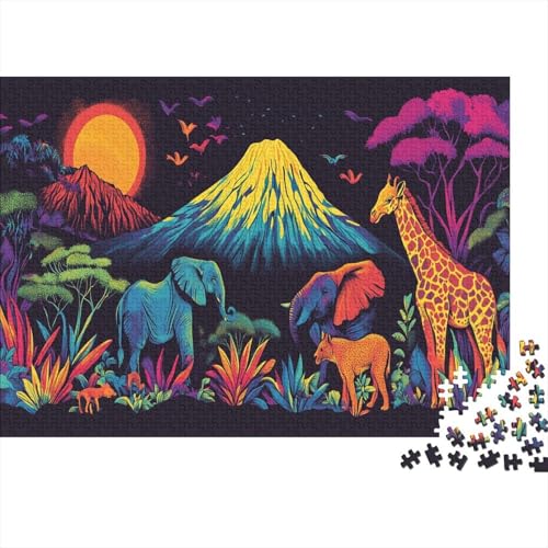 Giraffe 1000 Stück Puzzles Für Erwachsene Teenager Stress Abbauen Familien-Puzzlespiel Mit Poster in 1000-teiliges Puzzle Kinder Lernspiel Spielzeug Geschenk Puzzel 1000pcs (75x50cm) von CUBSKRIRB