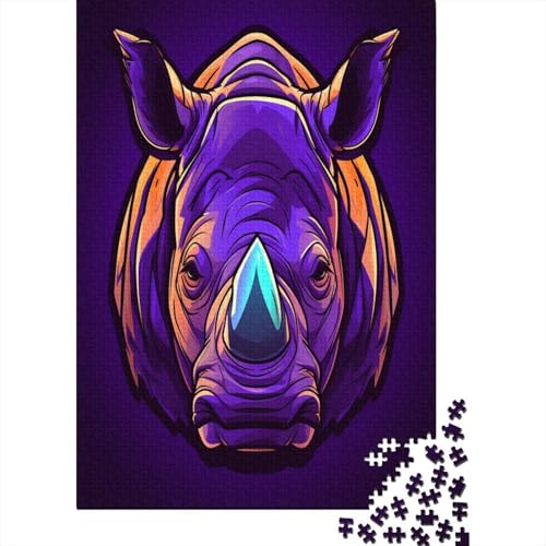 Rhinoceros 1000 Stück Puzzles Für Erwachsene Teenager Stress Abbauen Familien-Puzzlespiel 1000-teiliges Puzzle Kinder Lernspiel Spielzeug Geschenk Puzzel 1000pcs (75x50cm) von CUBSKRIRB