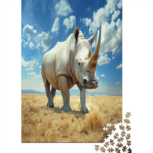 Rhinoceros Puzzle 1000 Teile Für Erwachsene Und Kinder Ab 14 Jahren Für Stressabbauer Puzzel 1000pcs (75x50cm) von CUBSKRIRB