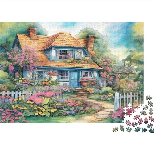 Rustikale Hütte Puzzle 1000 Teile Puzzles Für Erwachsene Lernspiel Herausforderungsspielzeug 1000-teilige Puzzlespiel Für Erwachsene Kinder Puzzel 1000pcs (75x50cm) von CUBSKRIRB