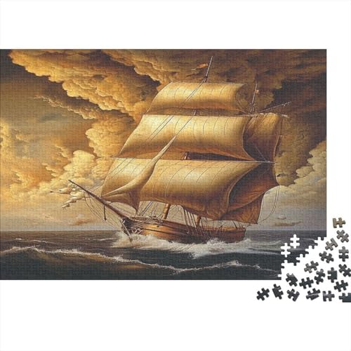 Segelboot Puzzle 1000 Teile Puzzles Für Erwachsene Lernspiel Herausforderungsspielzeug 1000-teilige Puzzlespiel Für Erwachsene Kinder Puzzel 1000pcs (75x50cm) von CUBSKRIRB